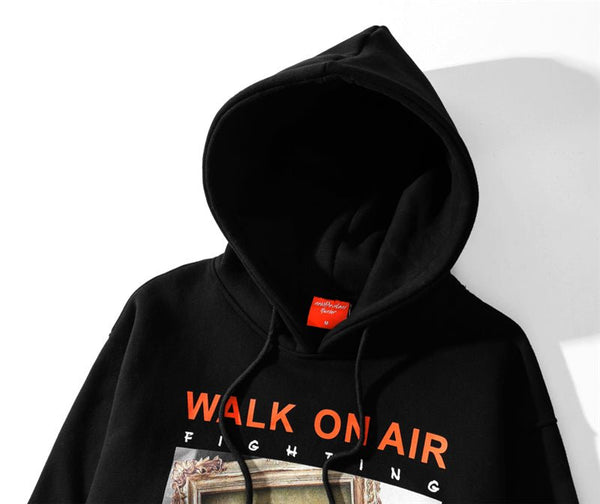 Casual Funny Mona Lisa Smoking Print Yellow Hoodies Tops Hip Hop Sweatshirts Pullover Hooded Streetwear Fleece Hoodie - Vimost Shop