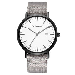 Casual Quartz Watches Men's Fabric Slim Ultra Thin Simple Analog Japan Quartz Wristwatches Unisex Clock Male