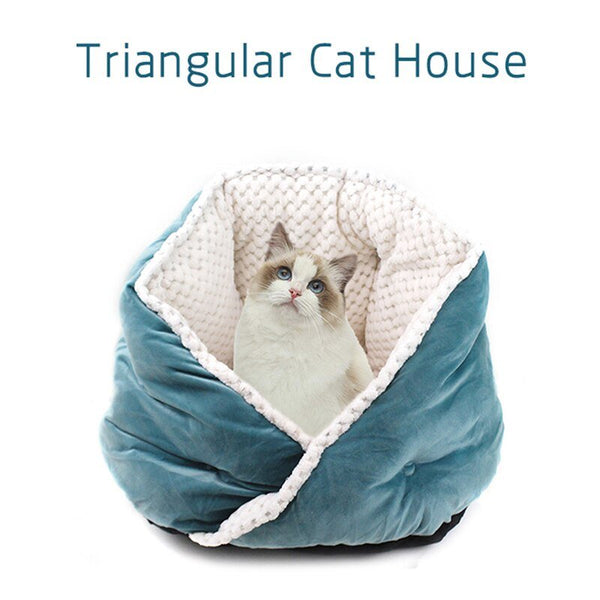 Cat Bed Soft Comfortable Pet Basket Warm Triangular Cat House Puppy Kennel Pet Sleeping Nest Cave for Dogs Cats Pets Supplies - Vimost Shop