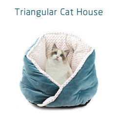 Cat Bed Soft Comfortable Pet Basket Warm Triangular Cat House Puppy Kennel Pet Sleeping Nest Cave for Dogs Cats Pets Supplies