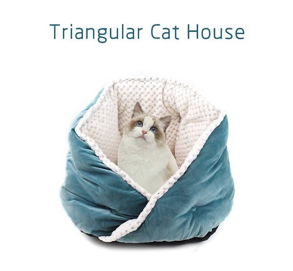Cat Bed Soft Comfortable Pet Basket Warm Triangular Cat House Puppy Kennel Pet Sleeping Nest Cave for Dogs Cats Pets Supplies - Vimost Shop