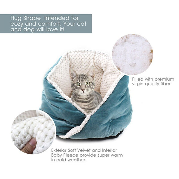 Cat Bed Soft Comfortable Pet Basket Warm Triangular Cat House Puppy Kennel Pet Sleeping Nest Cave for Dogs Cats Pets Supplies - Vimost Shop