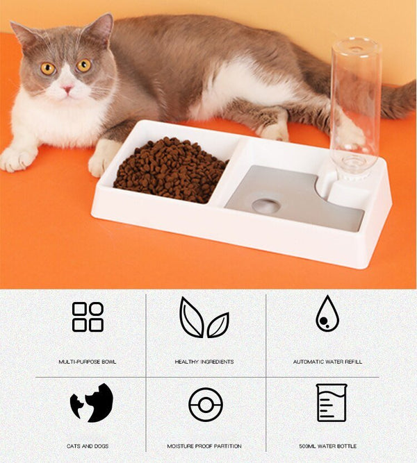 Cat Bowl Dog Water Feeder Bowl Cat Kitten Drinking Fountain Food Dish Pet Bowl Goods Automatic Water Feeder for Cat Dog - Vimost Shop