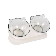 Cat Bowl Dual-use Transparent Non-slip Protect Cervical Vertebrae Tilt Mouth Pet Drinking Water Food Bowls for Dog Cats