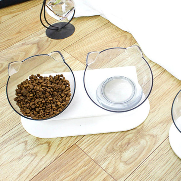 Cat Bowl Dual-use Transparent Non-slip Protect Cervical Vertebrae Tilt Mouth Pet Drinking Water Food Bowls for Dog Cats - Vimost Shop