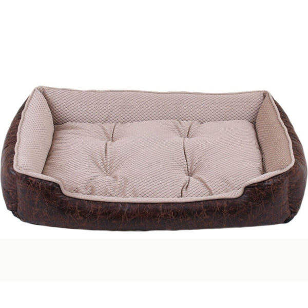 Cat Dog Bed Winter Warm Pet Sofa Waterproof Leather Kennel House Removable Mat For Small Medium Large Dogs Pets Sleeping Beds - Vimost Shop