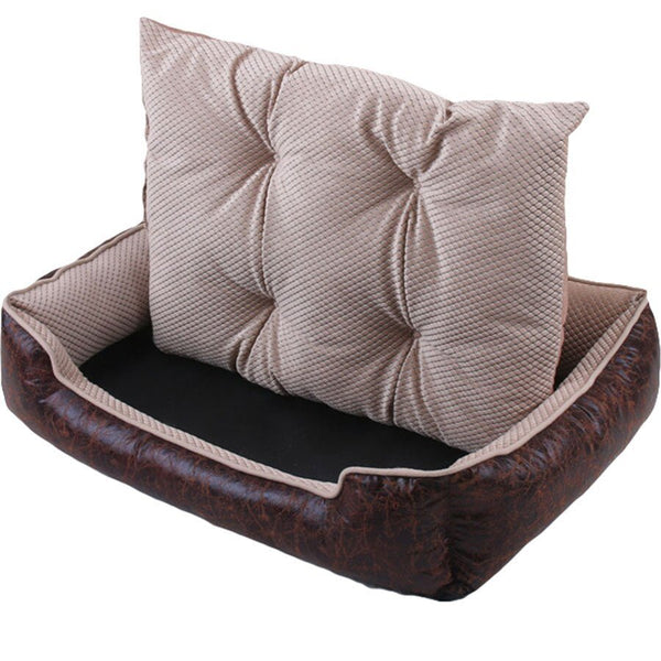 Cat Dog Bed Winter Warm Pet Sofa Waterproof Leather Kennel House Removable Mat For Small Medium Large Dogs Pets Sleeping Beds - Vimost Shop