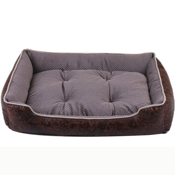 Cat Dog Bed Winter Warm Pet Sofa Waterproof Leather Kennel House Removable Mat For Small Medium Large Dogs Pets Sleeping Beds - Vimost Shop