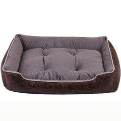 Cat Dog Bed Winter Warm Pet Sofa Waterproof Leather Kennel House Removable Mat For Small Medium Large Dogs Pets Sleeping Beds
