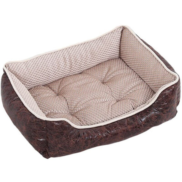 Cat Dog Bed Winter Warm Pet Sofa Waterproof Leather Kennel House Removable Mat For Small Medium Large Dogs Pets Sleeping Beds - Vimost Shop