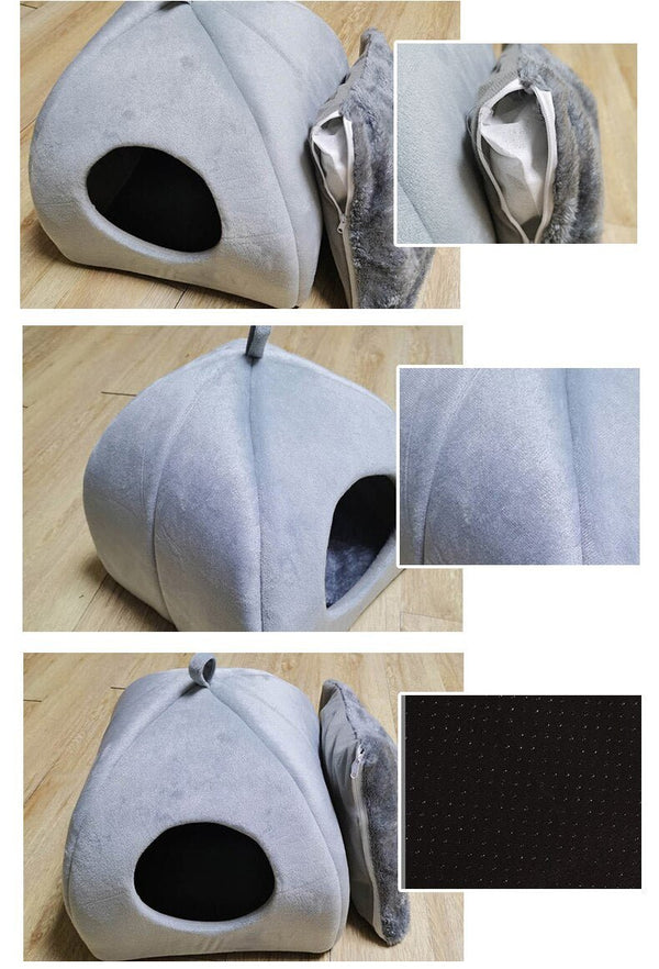 Cat House Nest Warm Mat For Small Dogs Cats Soft Tent Cave Winter Cat Bed Cushion Cartoon Puppy Kennel Pet Sleeping Beds House - Vimost Shop