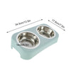 Cat Stainless Steel Bowls Pet Feeding Double Bowl Anti-skid Water Bowl Food Dish Dog Cats Feeder Round Bowl Pets Supplies - Vimost Shop