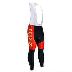 CCCP Cycling Jersey 9D Bib Set MTB Uniform Red Bike Clothing Spring/Autumn Quick Dry Bicycle Clothes Mens Long Cycling Wear