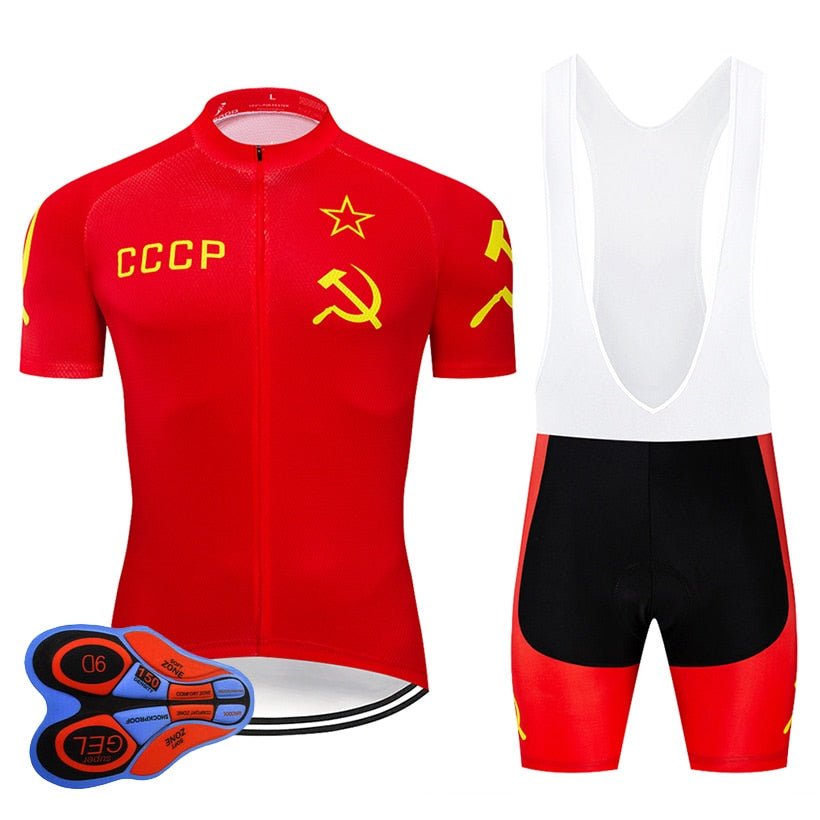 CCCP Cycling Jersey 9D Set MTB Uniform Red Bicycle Clothing Ropa Ciclismo Mens Quick Dry Bike Wear Short Maillot Culotte - Vimost Shop