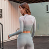 Changing Color Yoga Fitness Seamless Crop Top 2020 Sports Athletic Long Sleeve Jogging Shirts Fitness Gym High Quality Tops - Vimost Shop