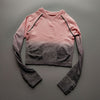 Changing Color Yoga Fitness Seamless Crop Top 2020 Sports Athletic Long Sleeve Jogging Shirts Fitness Gym High Quality Tops - Vimost Shop
