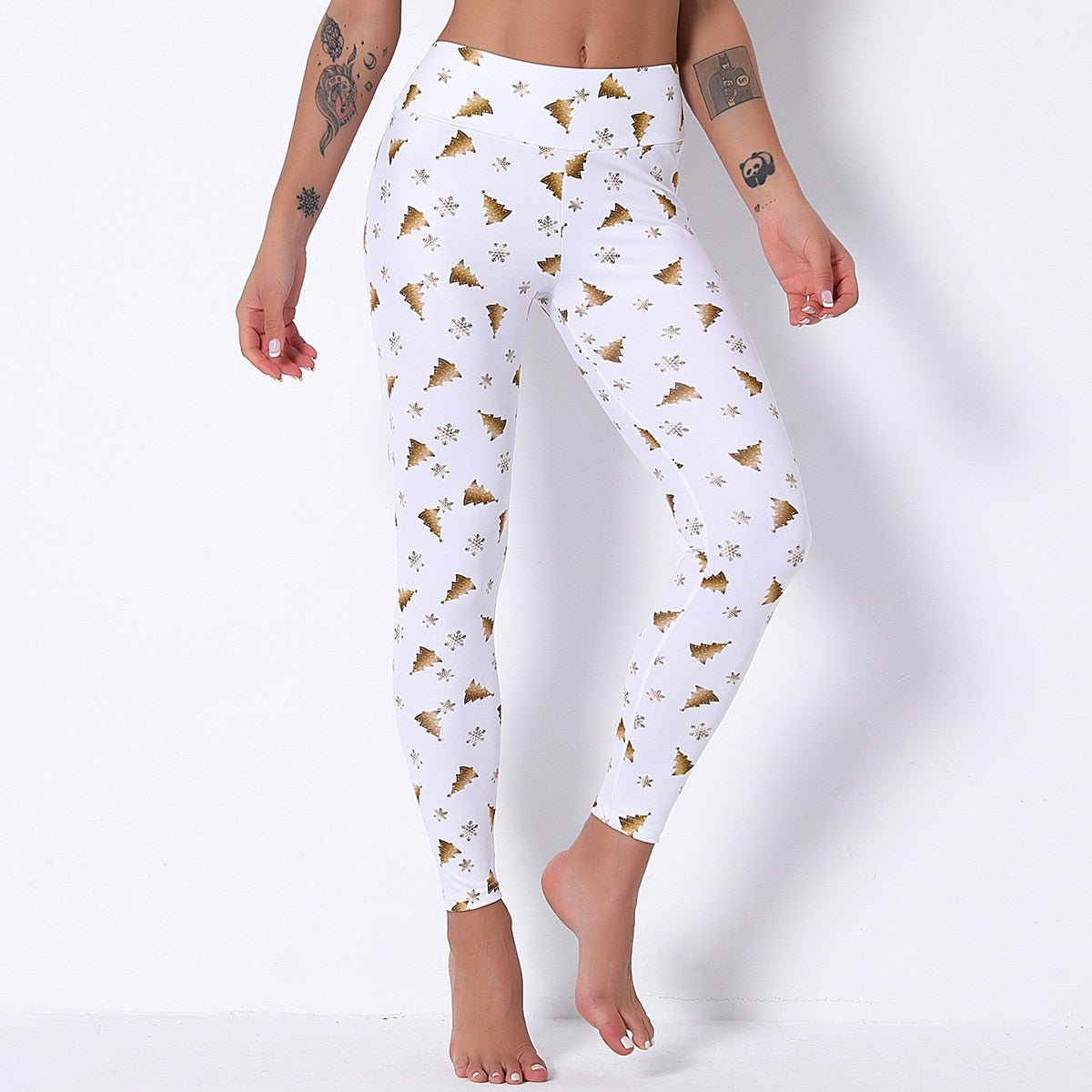 Christmas 13 Colors Print High Elastics Yoga Pants High Waist Hips Lifting Gym Fitness Female Sports Breathable Jogging Pants - Vimost Shop