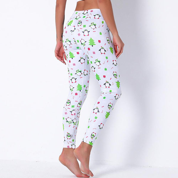 Christmas 13 Colors Print High Elastics Yoga Pants High Waist Hips Lifting Gym Fitness Female Sports Breathable Jogging Pants - Vimost Shop