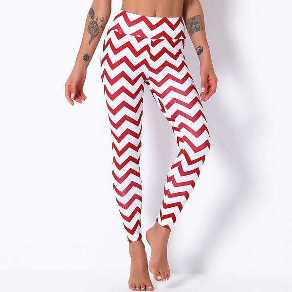 Christmas 13 Colors Print High Elastics Yoga Pants High Waist Hips Lifting Gym Fitness Female Sports Breathable Jogging Pants - Vimost Shop