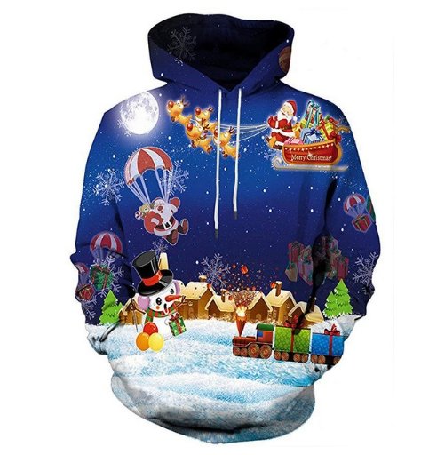 Christmas 3D Sweater hooded sweater Warm Sweater - Vimost Shop