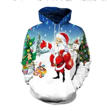 Christmas 3D Sweater hooded sweater Warm Sweater - Vimost Shop