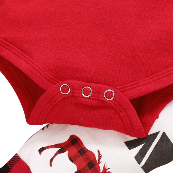 Christmas Baby Outfits 2020 Winter Cotton 3Piece Set Bodysuit+Pants+Hat Xmas Print Long Sleeve Baby Clothes for Boy Girl D30 - Vimost Shop