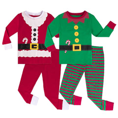 Christmas Pajamas Set kids Boys Xmas Elf Sleepwear Toddler Santa Claus Nightwear Children Winter Long Sleeve Homewear