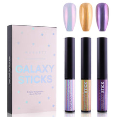 Chrome Nail Powder Pen Holographic Nail Powder 3 Colors Air Cushion Pen Mirror Effect Nail Art DIY Gel
