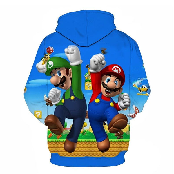 Classic Cartoon Mario Bros 3D Print Jacket Men/Women Casual Streetwear Hoodie Man Cute Clothes Sweat Pour Homme Harajuku - Vimost Shop