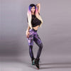 Classic Skull Printed Women Leggings Fitness Gothic Purple Mist Ankle Pants Sexy Workout Leggins Middle Waist - Vimost Shop