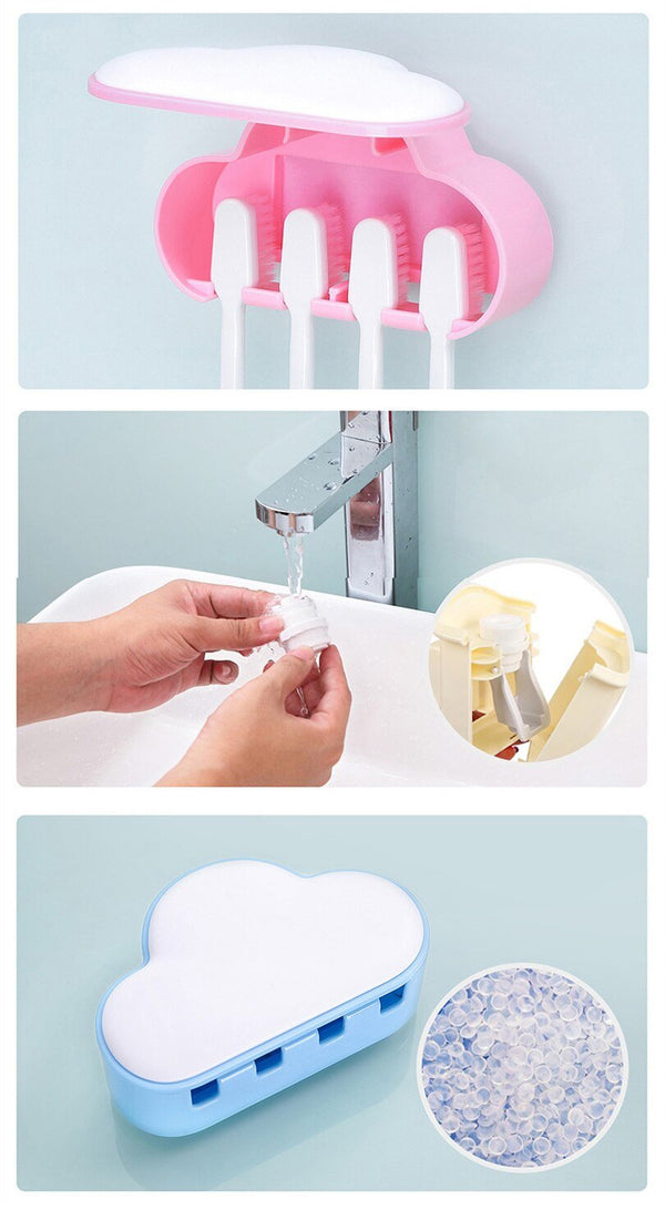Cloud Toothbrush Holder Multifunction Toothpaste Toothbrush Storage Bathroom Accessories Child Convenient Toothpaste Dispenser - Vimost Shop
