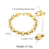 Coffee Beans Link Chain Bracelet Stainless Steel Gold Silver Color for Men Women Simple Bracelet Jewelry Gift 7/9/11mm - Vimost Shop