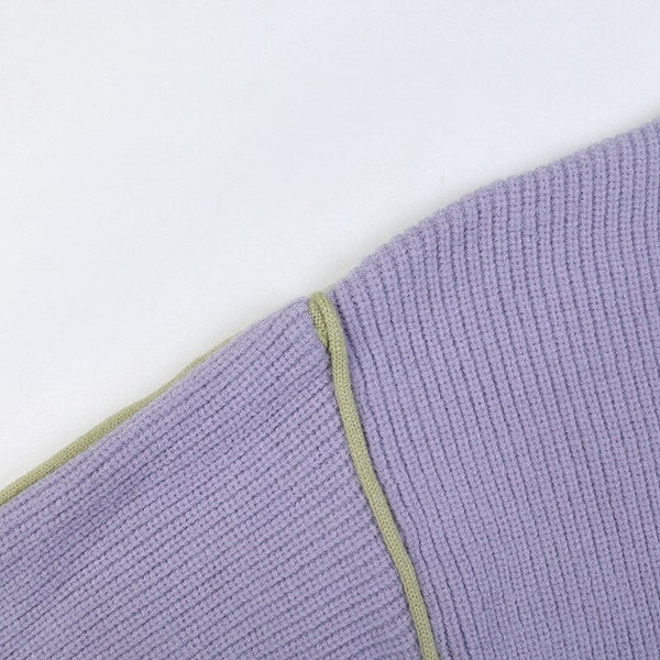 Cold Winter Women Knitted Turtleneck Thicken Sweaters Casual Basic Pullover Jumper Patchwork Long Sleeve Loose Tops - Vimost Shop