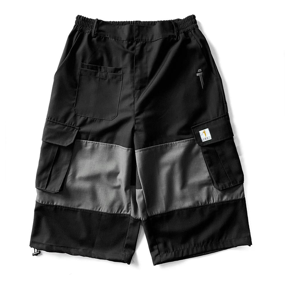 Color Block Cargo Shorts Mens 2020 Multi Pockets Hip Hop Baggy Streetwear Short Pants Casual Harajuku Capri Pants - Vimost Shop