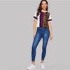Color Block Cut-and-Sew Leopard Panel Top Short Sleeve O-Neck Casual T Shirt Women Summer Leisure Ladies Tshirt Tops - Vimost Shop