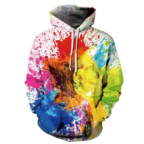 Color Oil Painting 3D Print Punk Long Sleeve Sweatshirts - Vimost Shop