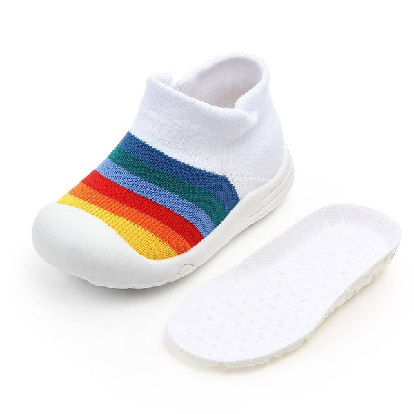 Colorful Baby Shoes First Shoes Baby Toddler First Walker Baby Girl Boy Kids Soft Rubber Sole Anti-Slip Baby Knitted Shoes D30 - Vimost Shop