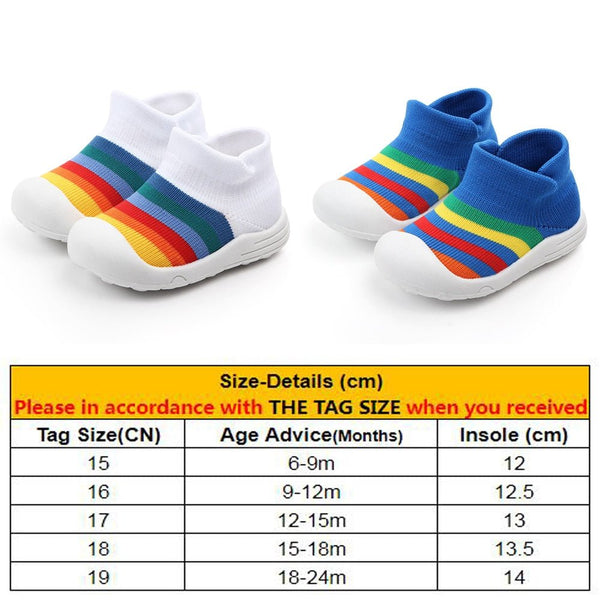 Colorful Baby Shoes First Shoes Baby Toddler First Walker Baby Girl Boy Kids Soft Rubber Sole Anti-Slip Baby Knitted Shoes D30 - Vimost Shop