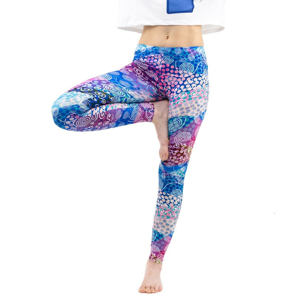 Colorful Dot Print Stitching Pattern Leggings Fitness Stretch Slim Bottoms Sexy Workout Elasticity Pants - Vimost Shop