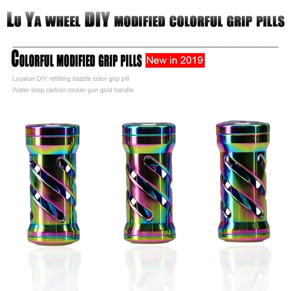 Colorful Metal Grip Pill Fishing Reel Accessories Metal Water Drop Drum Fishing Wheel Handle DIY Fishing Wheel Grip - Vimost Shop