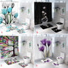 Colorful Tulip Lotus Flowers Trees Shower Curtain Sets Non-Slip Rugs Toilet Lid Cover and Bath Mat Waterproof Bathroom Curtains - Vimost Shop