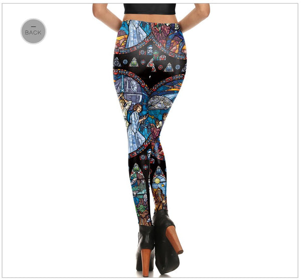 Comic Cosplay Star Wars Slim Girl's Leggings Women Digital Print Leggins Workout Fitness Pants Legging - Vimost Shop
