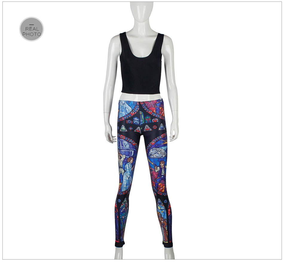 Comic Cosplay Star Wars Slim Girl's Leggings Women Digital Print Leggins Workout Fitness Pants Legging - Vimost Shop