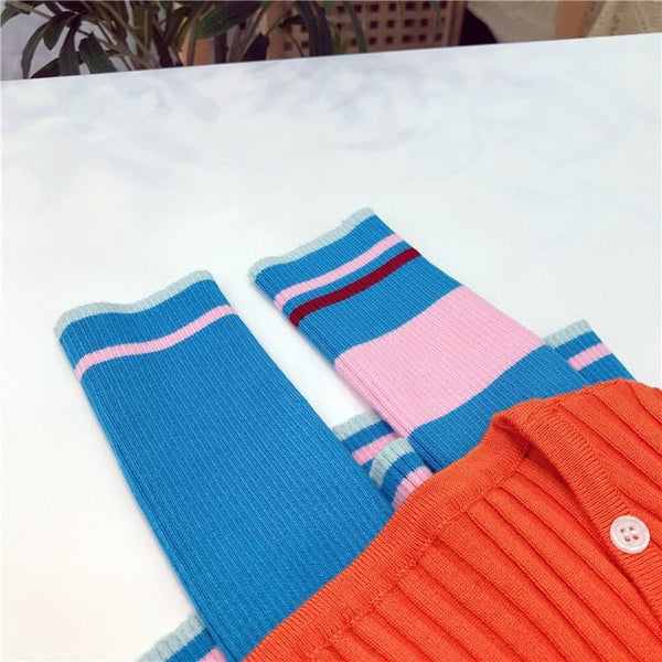 Contrast Color Stitching Irregular Thin Section Knitted Stretch Cardigan Ladies Spring Autumn New Fashion Slim Fit Top - Vimost Shop