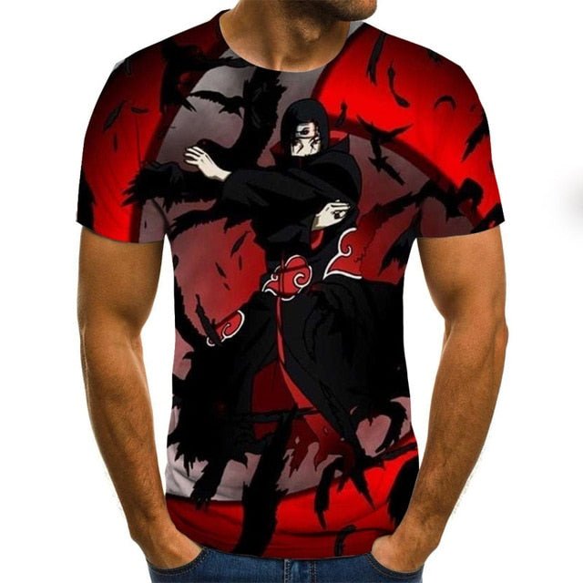 Cool anime men's T-shirt summer fashion top 3D round neck short sleeve Naruto casual shirt T-shirt - Vimost Shop