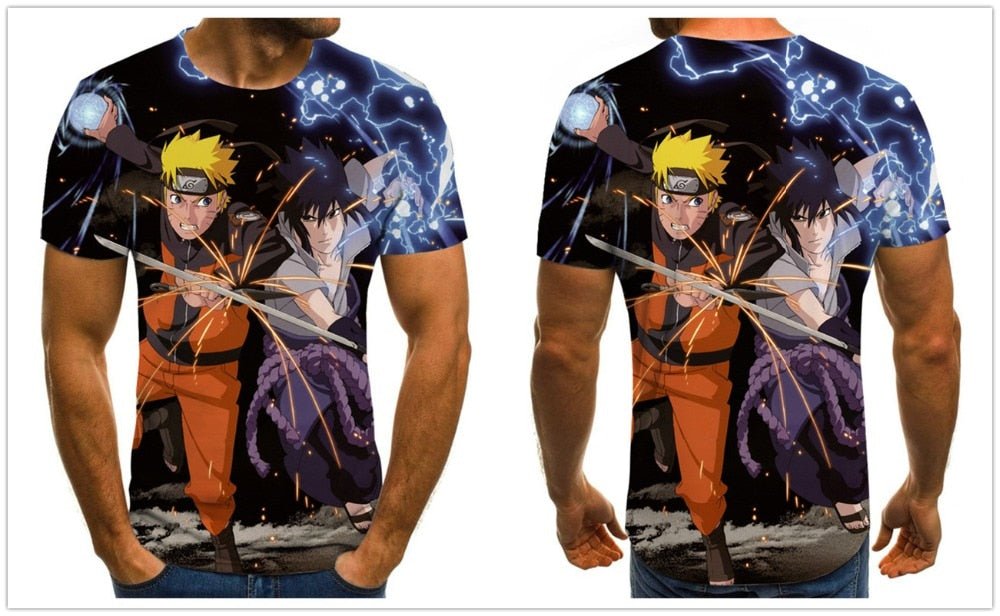 Cool anime men's T-shirt summer fashion top 3D round neck short sleeve Naruto casual shirt T-shirt - Vimost Shop