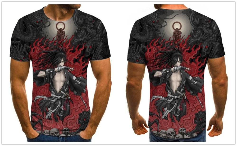 Cool anime men's T-shirt summer fashion top 3D round neck short sleeve Naruto casual shirt T-shirt - Vimost Shop