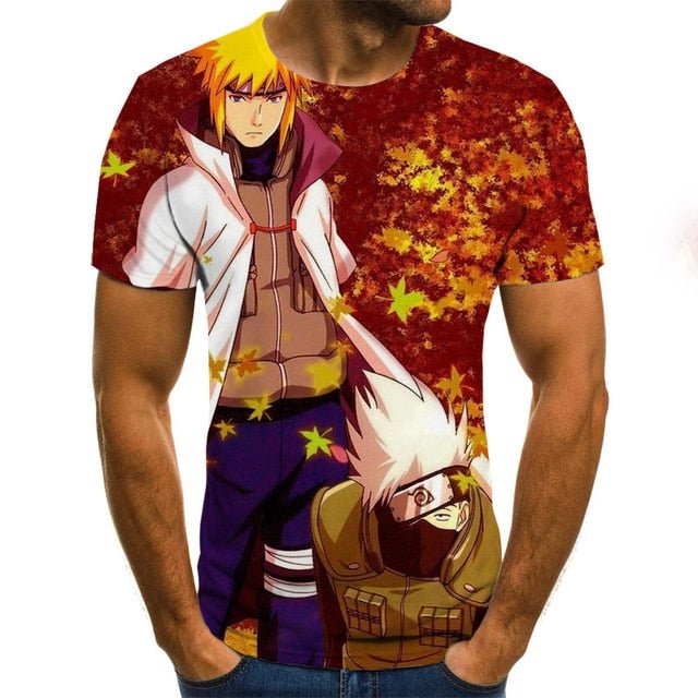 Cool anime men's T-shirt summer fashion top 3D round neck short sleeve Naruto casual shirt T-shirt - Vimost Shop