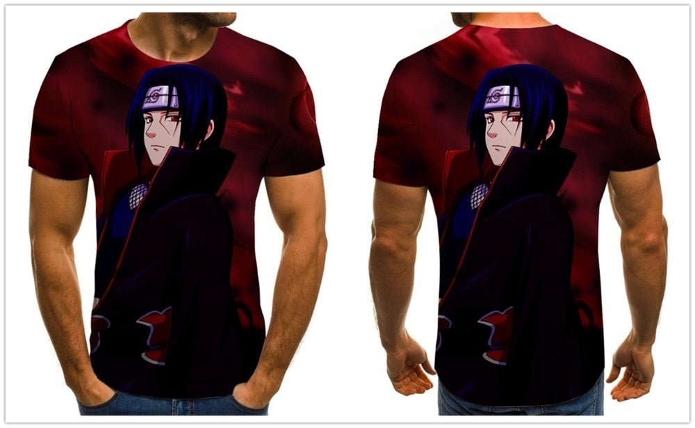 Cool anime men's T-shirt summer fashion top 3D round neck short sleeve Naruto casual shirt T-shirt - Vimost Shop