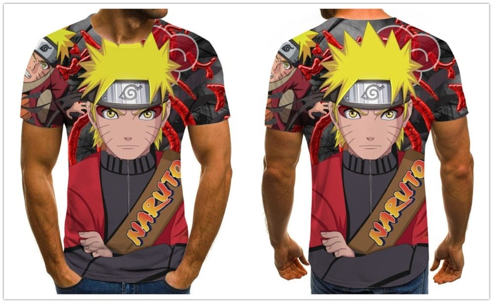 Cool anime men's T-shirt summer fashion top 3D round neck short sleeve Naruto casual shirt T-shirt - Vimost Shop